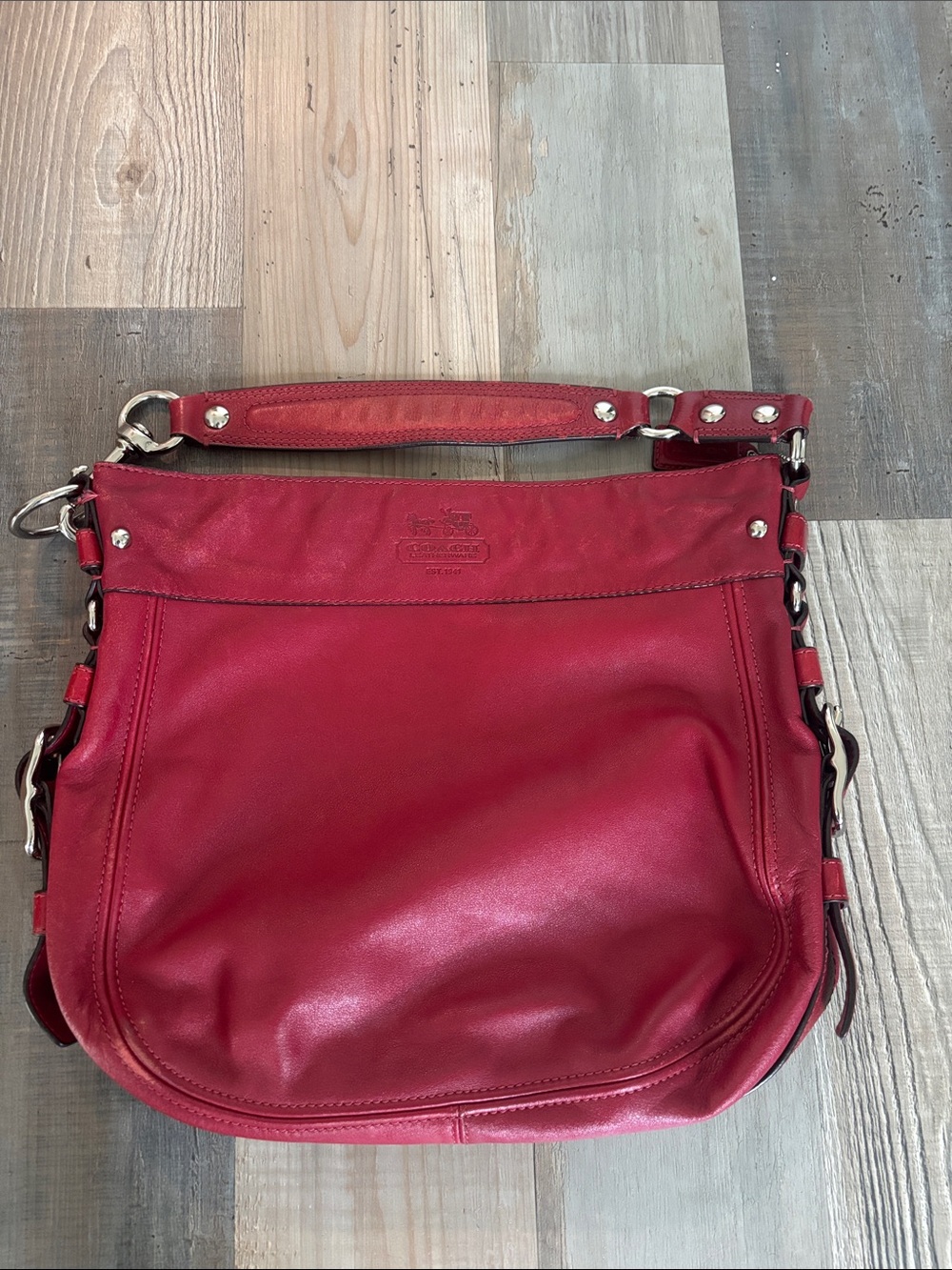 Coach Red Leather Shoulder Bag